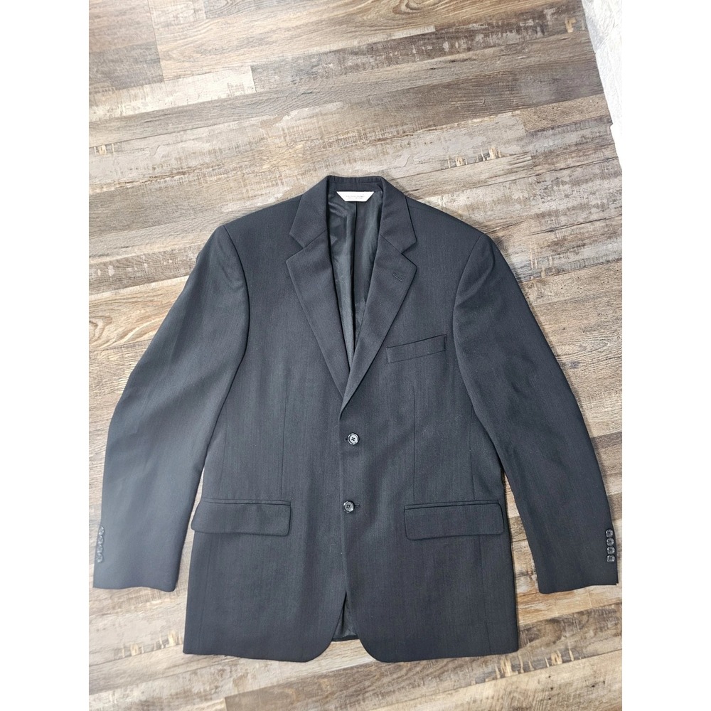 Pronto Uomo Platinum 100% Wool Blazer Men 40R Solid Black 2 Button sports coat